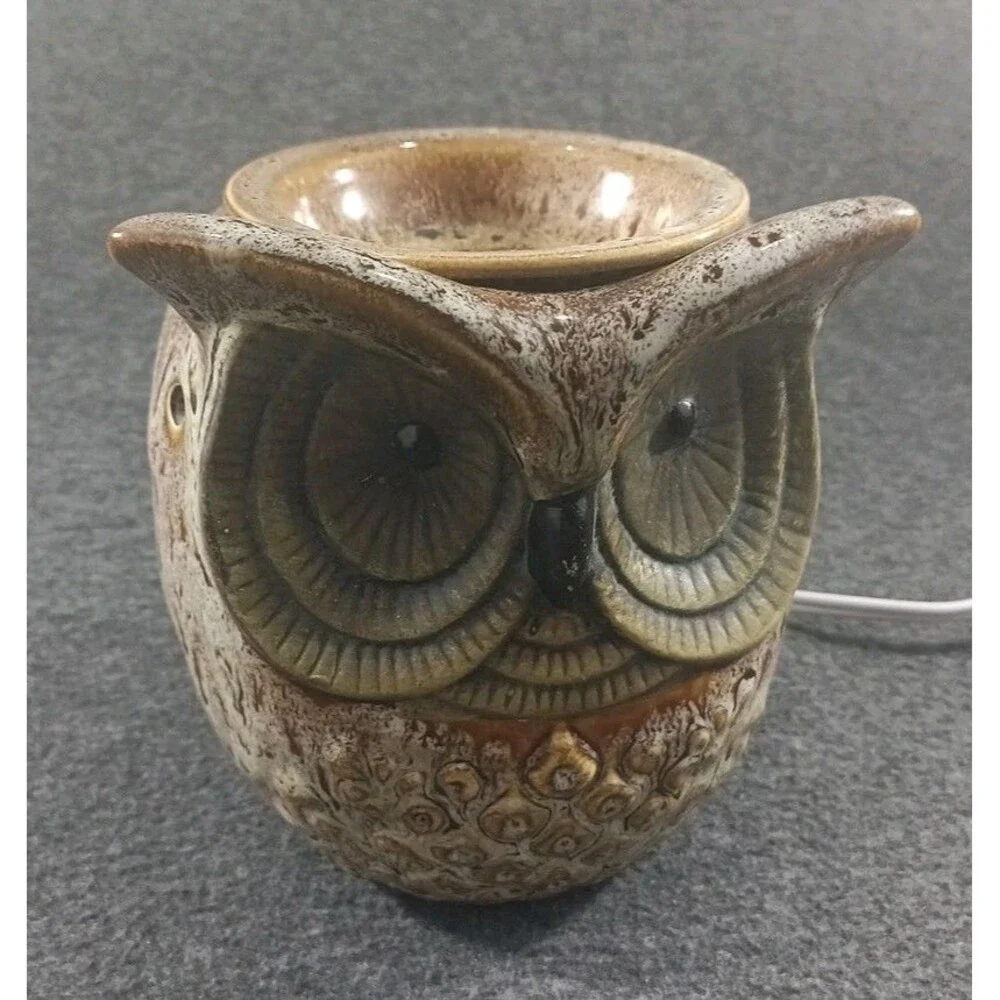 Owl Lamp Nightlight Intertek Ceramic Electric Wax Warmer Glazed Tested Works